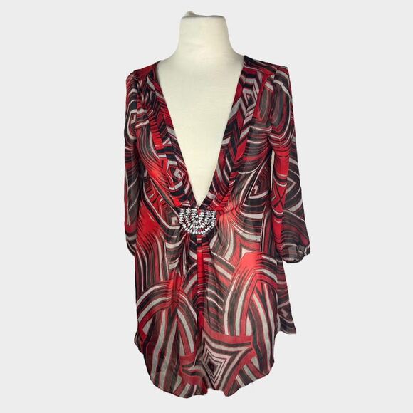 Express | Y2K Vintage Sheer Long Sleeve Tunic Top | Small - Picture 5 of 5